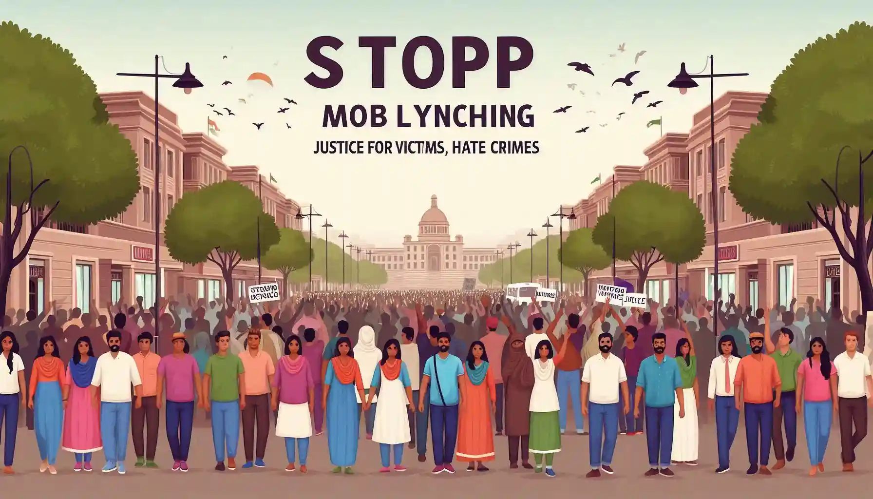 Mob Lynching - A Legal Overview and Response in India : AI generated image